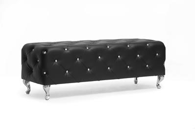 Baxton Studio Stella Crystal Tufted Black Modern Bench ORG $167 SALE PRICE $150 (Set of 2)