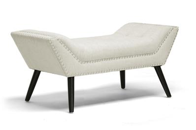 Baxton Studio Tamblin Beige Linen Modern Ottoman (Small) ORG $174 SALES PRICE $157