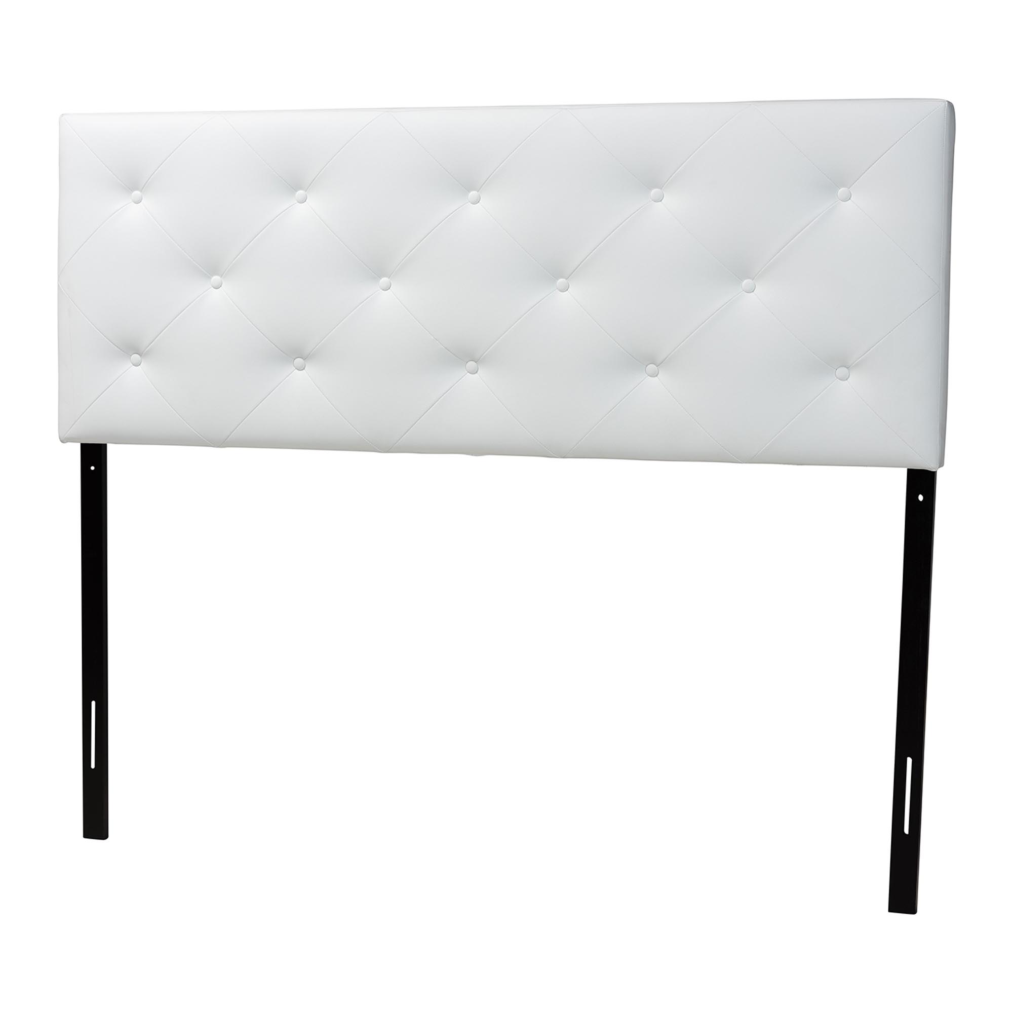 Baxton Studio Baltimore Modern and Contemporary King White Faux Leather Upholstered Headboard Classic headboard, Modern headboard, Cheap headboard, Affordable furniture in Chicago
