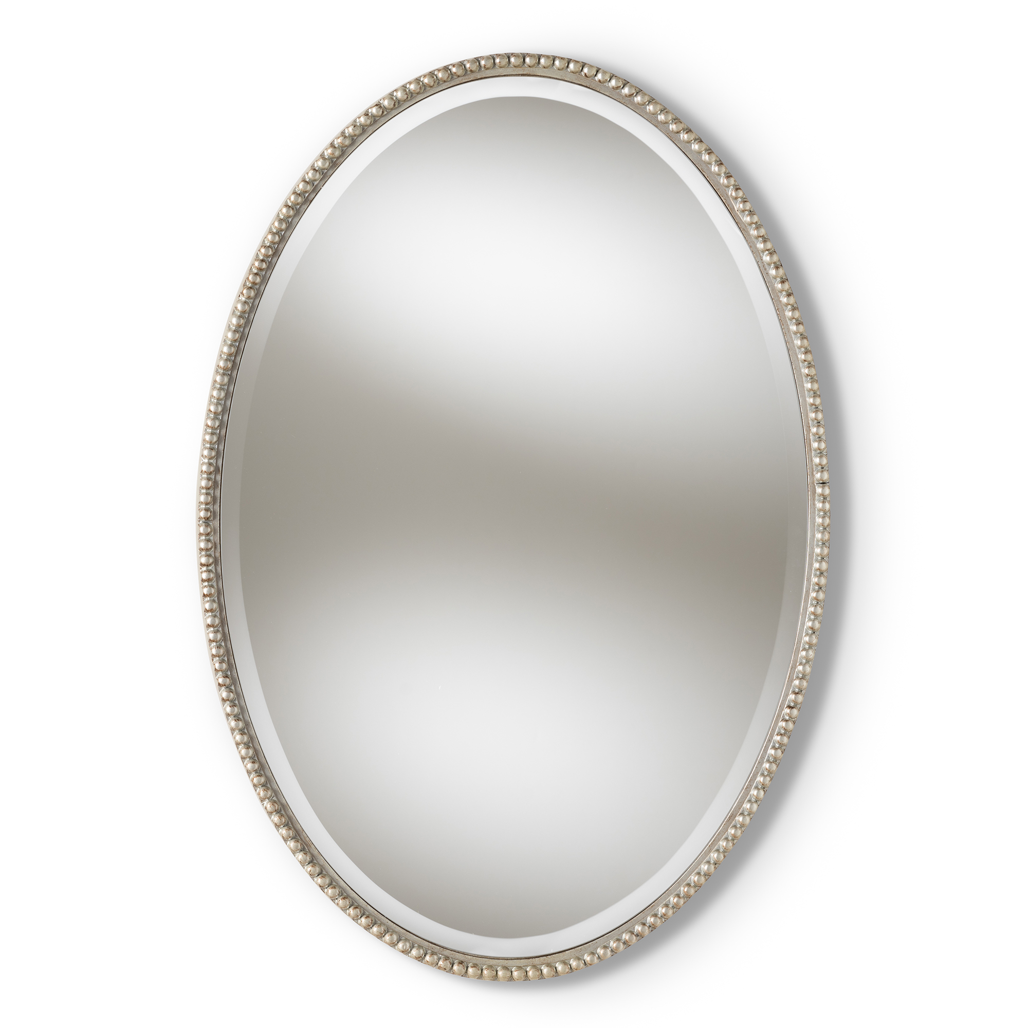 Baxton Studio Graca Modern and Contemporary Antique Silver Finished Oval Accent Wall Mirror Affordable modern furniture in Chicago, classic living room furniture, modern mirror, cheap mirrors