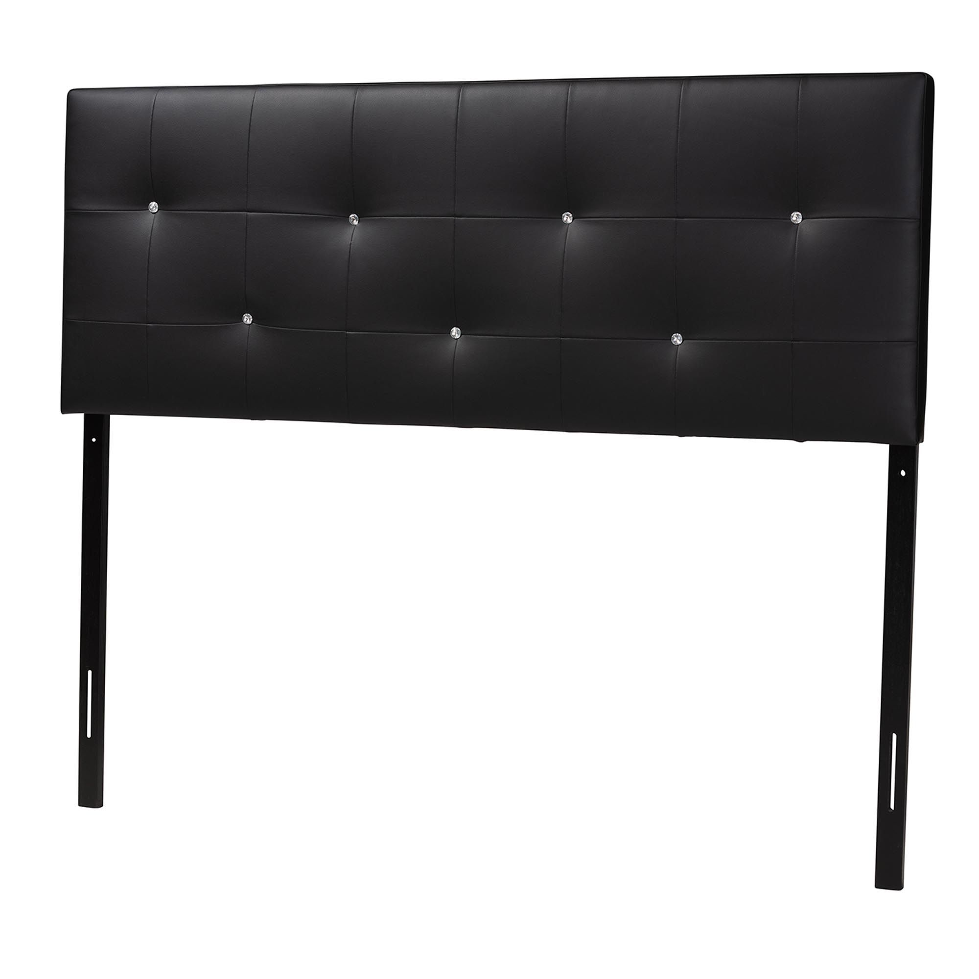 Baxton Studio Kirchem Upholstered Black Queenl Sized Headboard Affordable modern furniture in Chicago, Kirchem Upholstered Black Queenl Sized Headboard, Bedroom Furniture Chicago