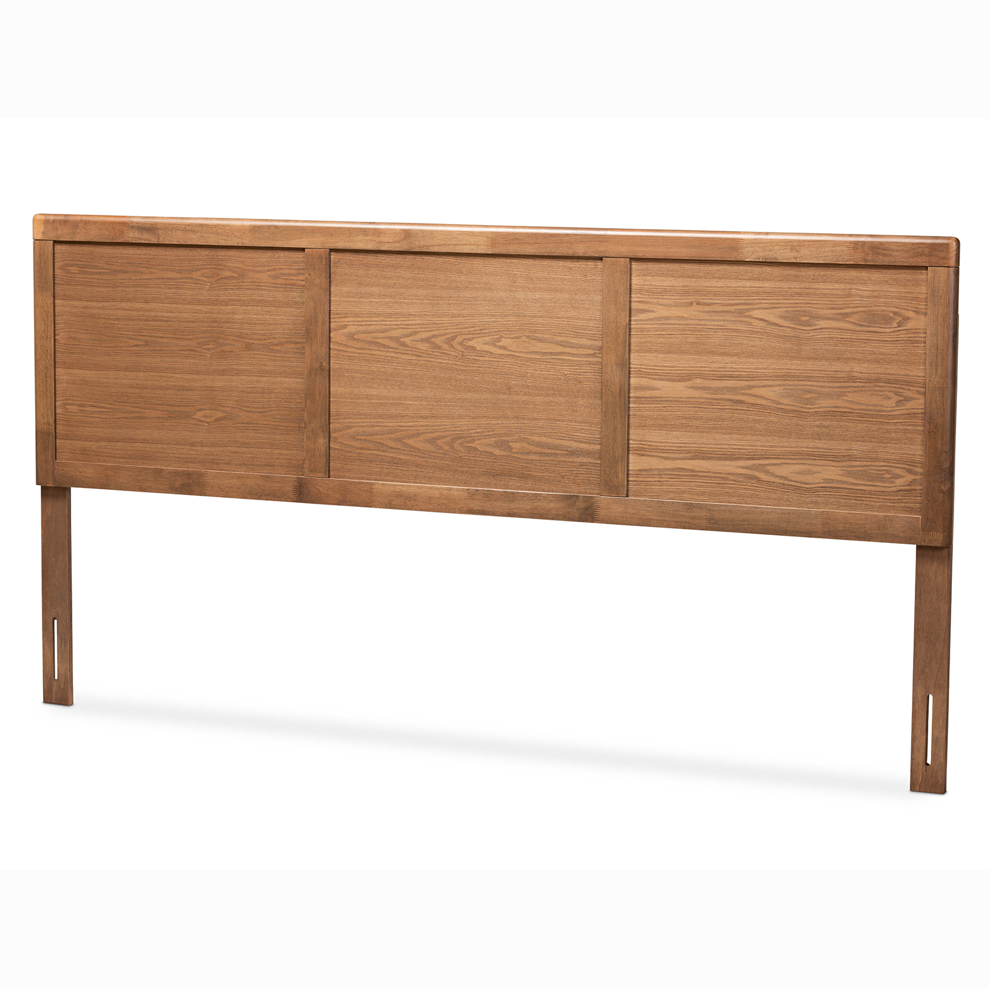Baxton Studio Raya Mid-Century Modern Walnut Brown Finished Wood King Size Headboard Affordable modern furniture in Chicago, classic bedroom furniture, modern king size, cheap king size