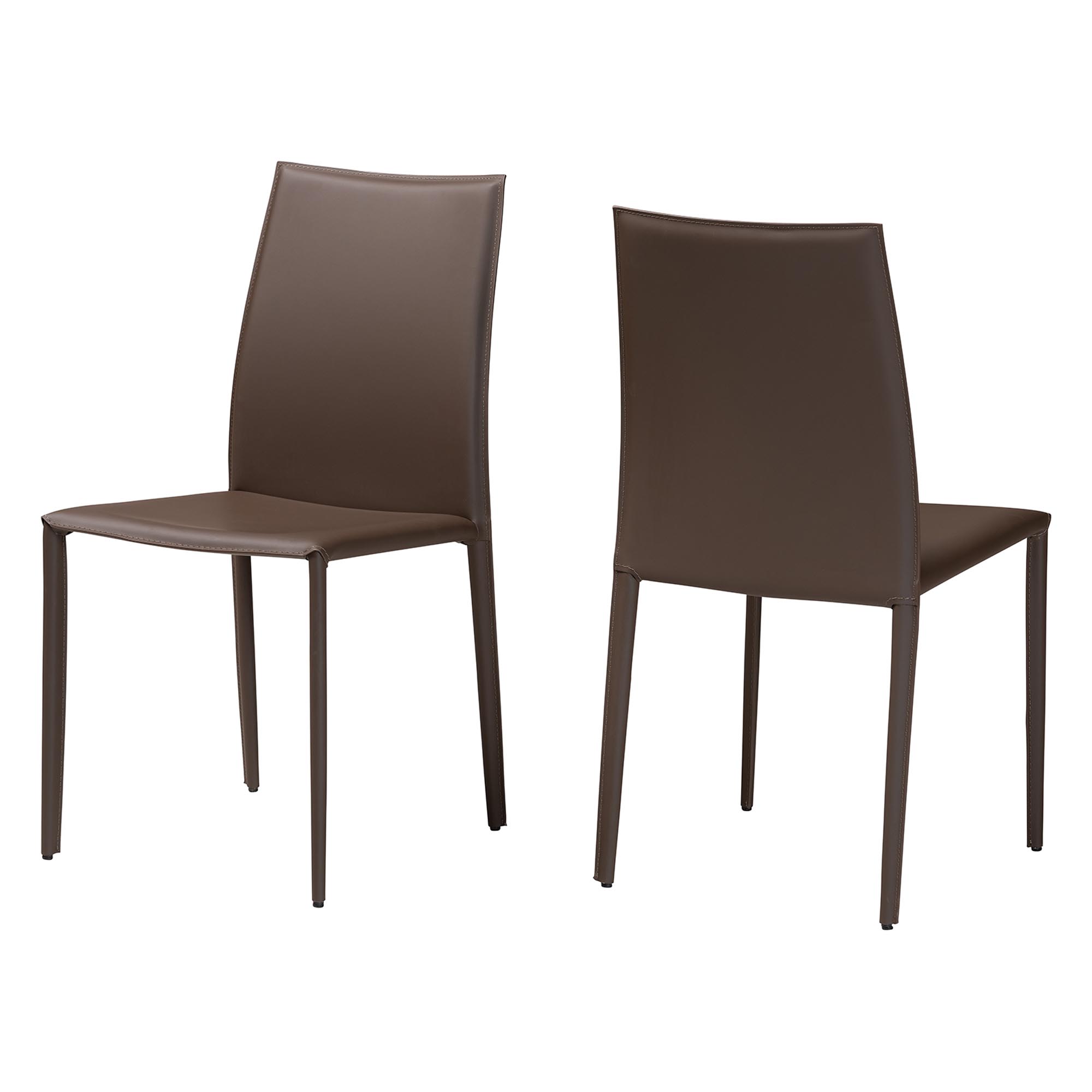 Baxton Studio Rockford Modern and Contemporary Taupe Bonded Leather Upholstered Dining Chair Affordable modern furniture in Chicago, Classic Dining Chair, Cheap chair