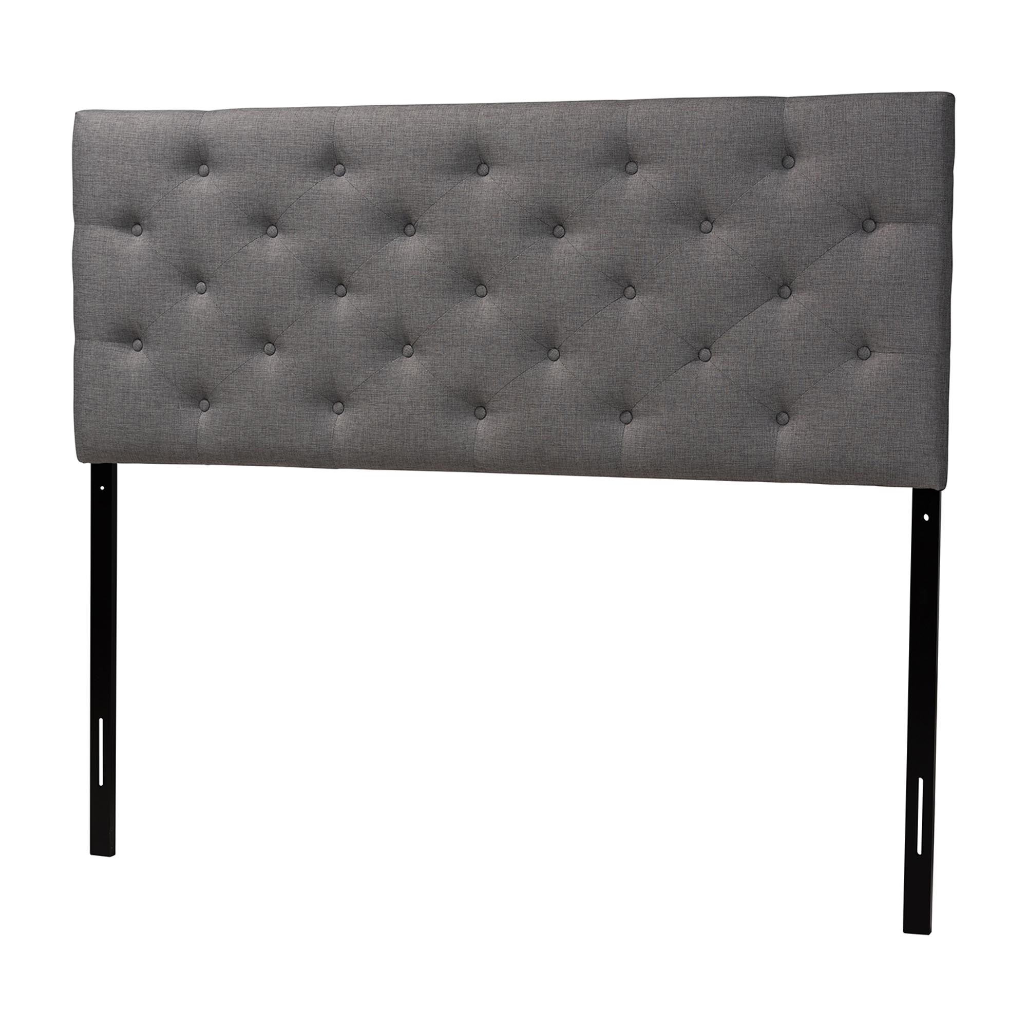 Baxton Studio Viviana Modern and Contemporary Grey Fabric Upholstered Button-tufted Full Size Headboard Affordable modern furniture in Chicago, Classic Bedroom Furniture, Modern Headboard, cheap Full Size Headboard