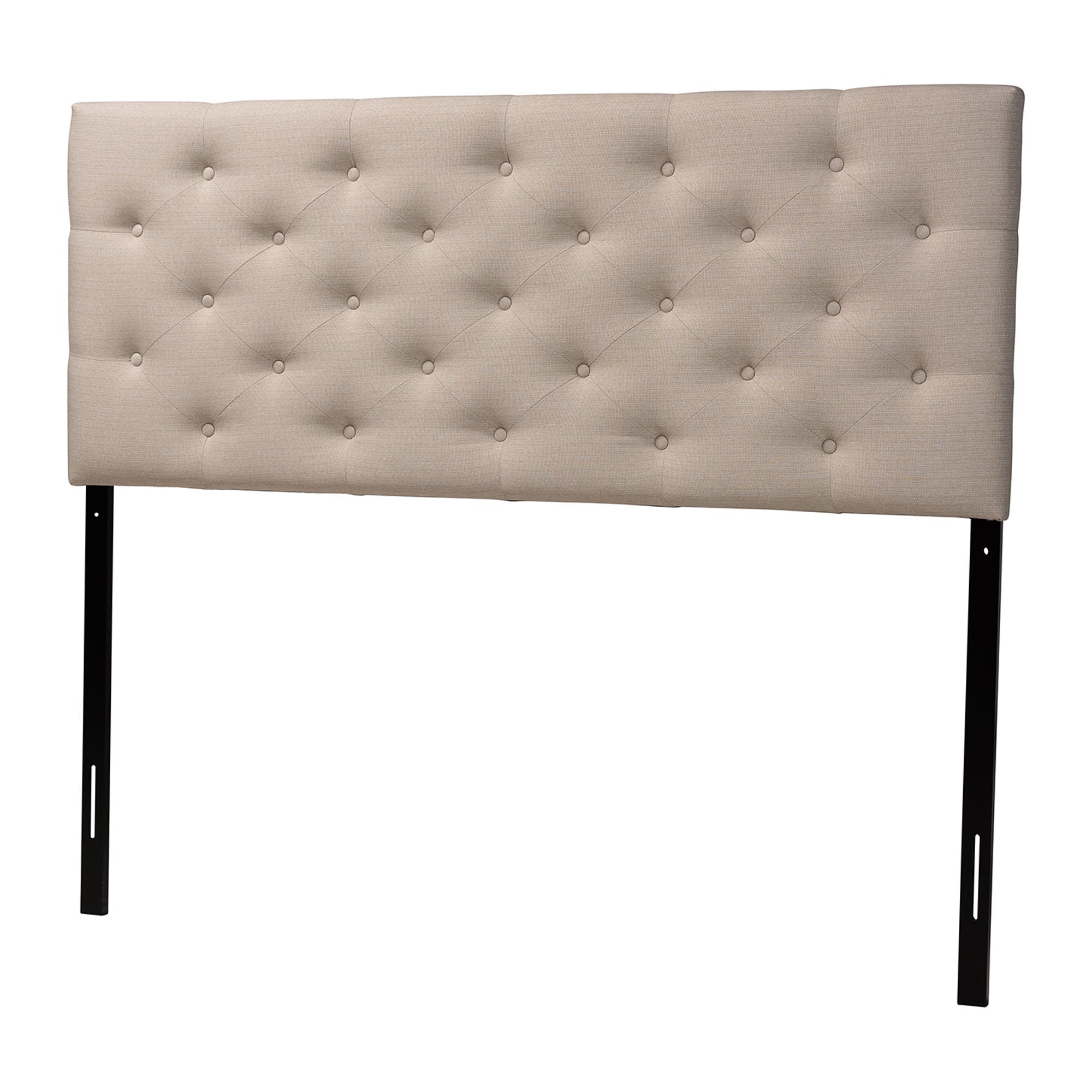 Baxton Studio Viviana Modern and Contemporary Light Beige Fabric Upholstered Button-tufted Queen Size Headboard Affordable modern furniture in Chicago, Classic Bedroom Furniture, Modern Headboard, cheap Queen Size Headboard