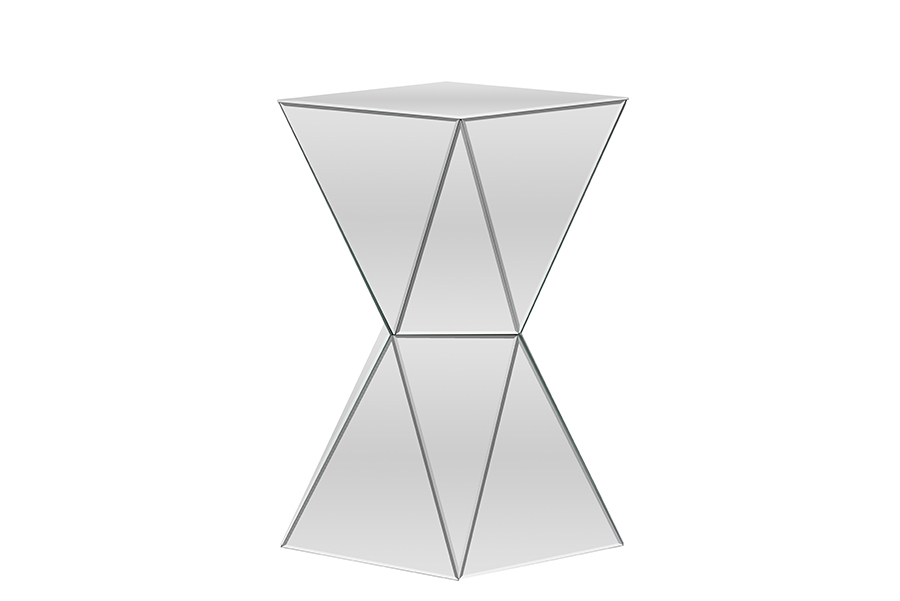 Baxton Studio Rebecca Contemporary Multi-Faceted Mirrored Side Table
