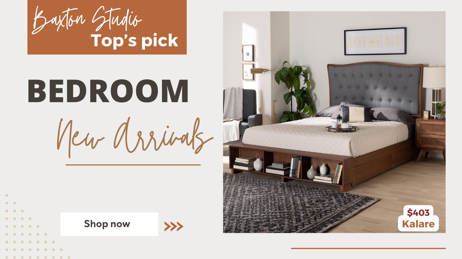 Baxton Studio Top’s pick Bedroom New Arrivals Kalare $403