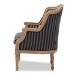 Baxton Studio Charlemagne Traditional French Black and Grey Striped Accent Chair - BSOASS378Mi CG4
