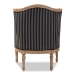 Baxton Studio Charlemagne Traditional French Black and Grey Striped Accent Chair - BSOASS378Mi CG4