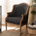 Baxton Studio Charlemagne Traditional French Black and Grey Striped Accent Chair - BSOASS378Mi CG4