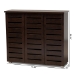 Baxton Studio Adalwin Modern and Contemporary 3-Door Dark Brown Wooden Entryway Shoes Storage Cabinet - BSOSC863533-Wenge