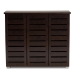 Baxton Studio Adalwin Modern and Contemporary 3-Door Dark Brown Wooden Entryway Shoes Storage Cabinet - BSOSC863533-Wenge