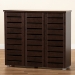 Baxton Studio Adalwin Modern and Contemporary 3-Door Dark Brown Wooden Entryway Shoes Storage Cabinet - BSOSC863533-Wenge
