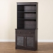 Baxton Studio Agni Modern and Contemporary Dark Brown Buffet and Hutch Kitchen Cabinet - BSODR 883701-Wenge