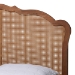 Baxton Studio Aithan Mid-Century Walnut Brown Wood and Rattan Queen Size Platform Bed - BSOMG9773-1/9704-Queen