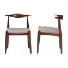 Baxton Studio Amato Mid-Century Modern Light Gray Fabric Upholstered Walnut Finished Wood Dining Chair Set of 2 - BSOAeron-Light Grey/Walnut-DC