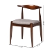 Baxton Studio Amato Mid-Century Modern Light Gray Fabric Upholstered Walnut Finished Wood Dining Chair Set of 2 - BSOAeron-Light Grey/Walnut-DC
