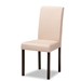 Baxton Studio Andrew Contemporary Espresso Wood Beige Fabric Dining Chairs (Set of 4) - BSOAndrew Dining Chair-Beige Fabric