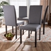 Baxton Studio Andrew Contemporary Espresso Wood Grey Fabric Dining Chairs (Set of 4) - BSOAndrew Dining Chair-Grey Fabric