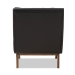 Baxton Studio Annetha Mid-Century Modern Black Faux Leather Upholstered Walnut Finished Wood Lounge Chair - BSOBBT5272-Pine Black-CC