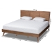 Baxton Studio Artemis Mid-Century Modern Walnut Brown Finished Wood King Size Platform Bed - BSOArtemis-Ash Walnut-King