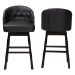 Baxton Studio Avril Modern and Contemporary Black Faux Leather Tufted Swivel Barstool with Nail heads Trim - BSOBBT5210A1-BS-Black