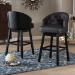 Baxton Studio Avril Modern and Contemporary Black Faux Leather Tufted Swivel Barstool with Nail heads Trim - BSOBBT5210A1-BS-Black