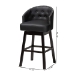 Baxton Studio Avril Modern and Contemporary Black Faux Leather Tufted Swivel Barstool with Nail heads Trim - BSOBBT5210A1-BS-Black