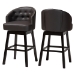 Baxton Studio Avril Modern and Contemporary Brown Faux Leather Tufted Swivel Barstool with Nail heads Trim - BSOBBT5210A1-BS-Brown