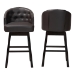 Baxton Studio Avril Modern and Contemporary Brown Faux Leather Tufted Swivel Barstool with Nail heads Trim - BSOBBT5210A1-BS-Brown