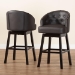 Baxton Studio Avril Modern and Contemporary Brown Faux Leather Tufted Swivel Barstool with Nail heads Trim - BSOBBT5210A1-BS-Brown