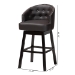 Baxton Studio Avril Modern and Contemporary Brown Faux Leather Tufted Swivel Barstool with Nail heads Trim - BSOBBT5210A1-BS-Brown