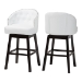 Baxton Studio Avril Modern and Contemporary White Faux Leather Tufted 2-Piece Swivel Barstool Set with Nail heads Trim - BSOBBT5210A1-BS-White