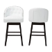Baxton Studio Avril Modern and Contemporary White Faux Leather Tufted 2-Piece Swivel Barstool Set with Nail heads Trim - BSOBBT5210A1-BS-White