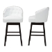 Baxton Studio Avril Modern and Contemporary White Faux Leather Tufted 2-Piece Swivel Barstool Set with Nail heads Trim - BSOBBT5210A1-BS-White