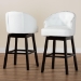 Baxton Studio Avril Modern and Contemporary White Faux Leather Tufted 2-Piece Swivel Barstool Set with Nail heads Trim - BSOBBT5210A1-BS-White