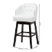 Baxton Studio Avril Modern and Contemporary White Faux Leather Tufted 2-Piece Swivel Barstool Set with Nail heads Trim - BSOBBT5210A1-BS-White