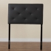 Baxton Studio Baltimore Modern and Contemporary Black Faux Leather Upholstered Twin Size Headboard - BSOBBT6431-Black-Twin HB