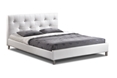 Baxton Studio Barbara White Modern Bed with Crystal Button Tufting - Queen Size affordable modern furniture in Chicago, bedroom furniture, Barbara White Modern Bed with Crystal Button Tufting - Queen Size
