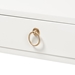 Baxton Studio Beagan Modern and Contemporary White Finished Wood and Gold Metal 2-Drawer Console Table - BSOJY20B168-White/Gold