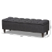 Baxton Studio Brette Mid-Century Modern Charcoal Fabric Upholstered Dark Brown Finished Wood Storage Bench Ottoman - BSOBBT3162-Dark Grey-Otto