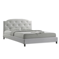 Baxton Studio Canterbury White Leather Contemporary Full-Size Bed Affordable modern furniture in Chicago,Canterbury White Leather Contemporary Full-Size Bed, Bedroom Furniture Chicago