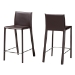 Baxton Studio Crawford Brown Leather 2-Piece Counter Height Stool Set - BSOALC-1822A-65 Brown