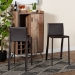 Baxton Studio Crawford Brown Leather 2-Piece Counter Height Stool Set - BSOALC-1822A-65 Brown