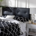 Baxton Studio Dalini Modern and Contemporary King Black Faux Leather Headboard with Faux Crytal Buttons - BSOBBT6432-Black-King HB