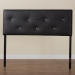 Baxton Studio Dalini Modern and Contemporary King Black Faux Leather Headboard with Faux Crytal Buttons - BSOBBT6432-Black-King HB