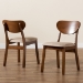 Baxton Studio Damara Mid-Century Modern Sand Fabric Upholstered and Walnut Brown Finished Wood 2-Piece Dining Chair Set - BSORH367C-Sand/Walnut Flat Seat-DC-2PK