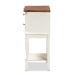Baxton Studio Darla Classic and Traditional French White and Cherry Brown Finished Wood 2-Drawer End Table - BSOJY-132041-2DW ET