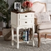 Baxton Studio Darla Classic and Traditional French White and Cherry Brown Finished Wood 2-Drawer End Table - BSOJY-132041-2DW ET
