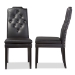 Baxton Studio Dylin Modern and Contemporary Black Faux Leather Button-Tufted Nail heads Trim Dining Chair - BSOBBT5158-Black